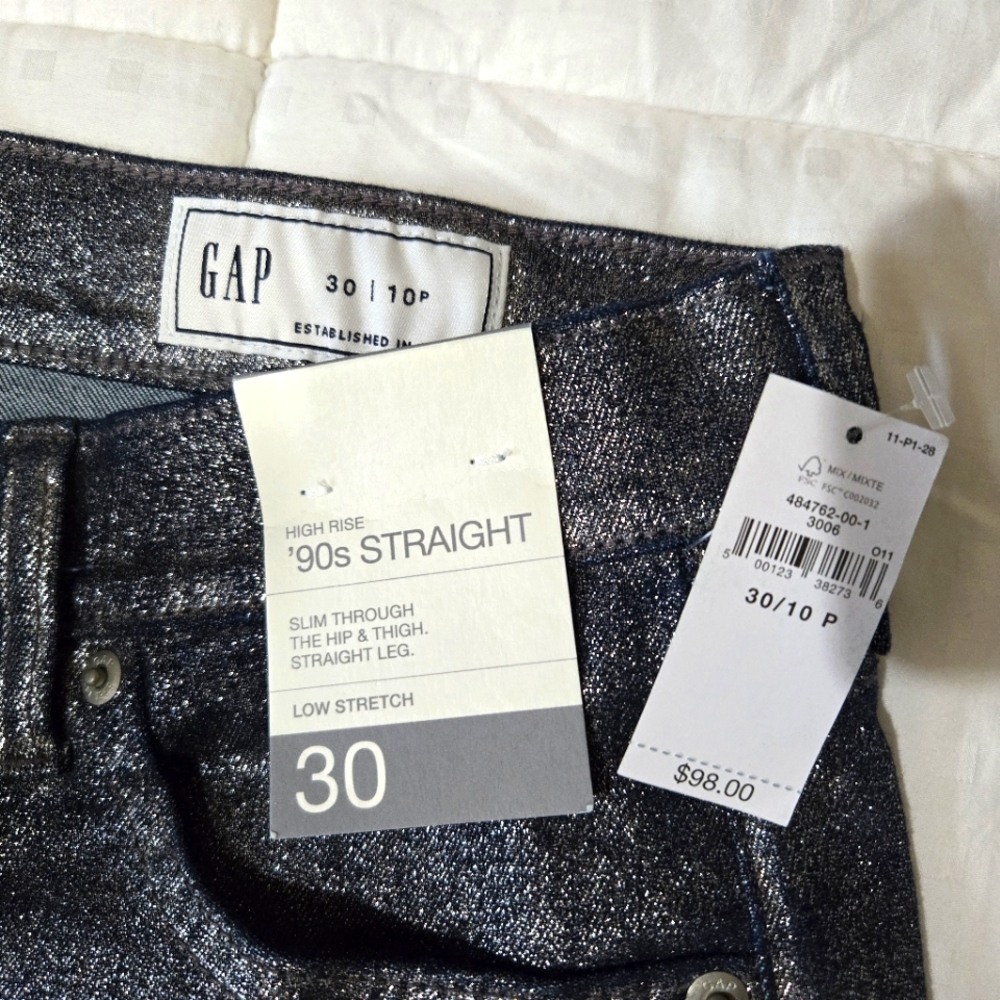Sparkle gap jeans, new, never worn size 10